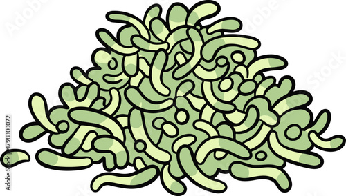 Cartoon Illustration of Sprout Bunch Detailed Agriculture Plant Growth Icon