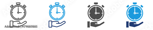 time control icon set multiple style