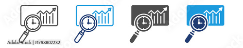 time analysis icon set multiple style