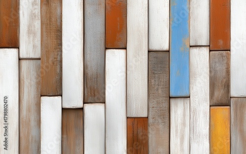 Colorful Wooden Planks in Various Shades for Textured Background
