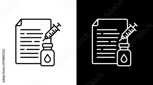 Syringe White Icon Set Design