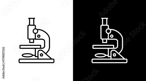 Microscope White Icon Set Design