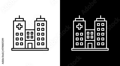 Hospital White Icon Set Design