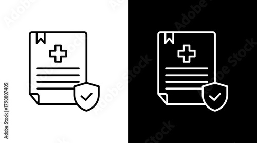 Medical Insurance White Icon Set Design