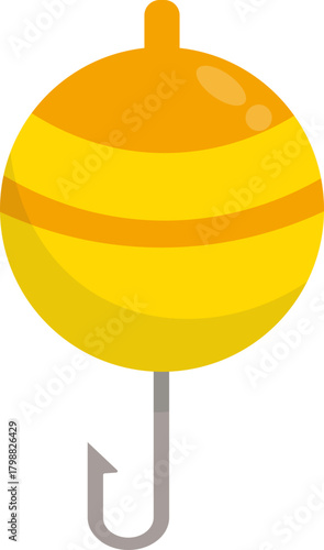 Fishing Gear and Equipment Flat Vector Icons