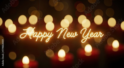 Beautiful Glowing Candles Celebrate Happy New Year Eve Celebration