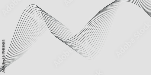 Abstract vector background with black wavy lines. background pattern vector
