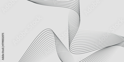 Abstract vector background with black wavy lines. background pattern vector