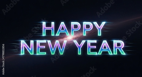 Happy New Year Cosmic Celebration Background