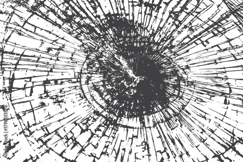 Shattered Glass Window After Big Impact