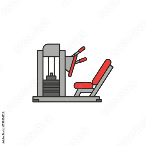 Leg press machine stands ready in empty gym, inviting athletes to build strength and endurance in a modern fitness center.