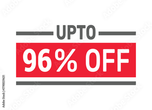 Up to 96% Off sale offer text design icon vector illustration