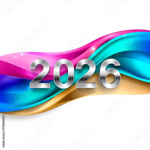 Abstract Happy New Year 2026 Colorful Design