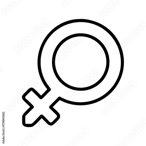 Simple black and white illustration of the female gender symbol