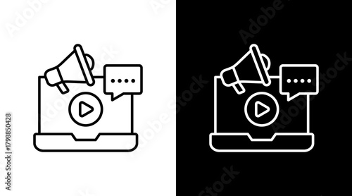 Digital Marketing White Icon Set Design