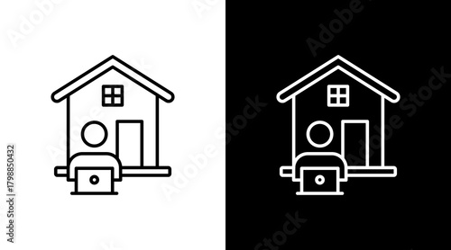 Freelancer Working White Icon Set Design