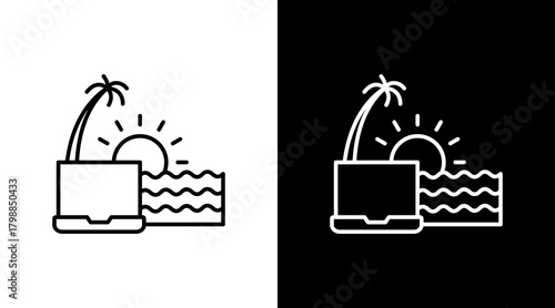 Digital Nomad White Icon Set Design