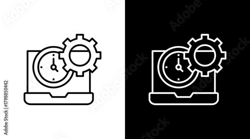 Productivity White Icon Set Design