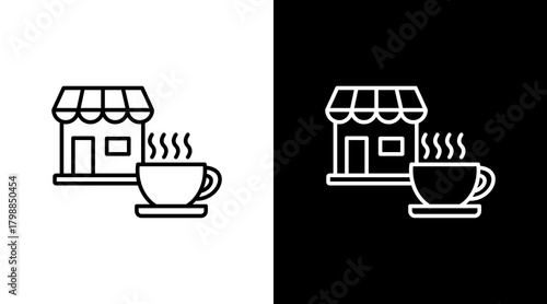 Small Cafe White Icon Set Design