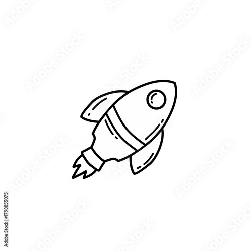 Rocket line icon. Start up outline icon.