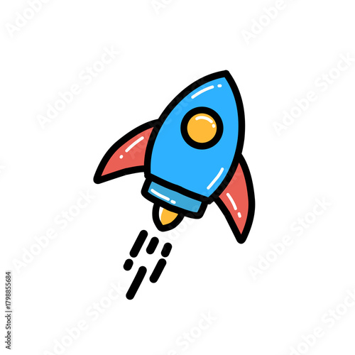 Rocket line icon. Start up outline icon.