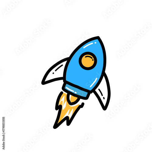 Rocket line icon. Start up outline icon.