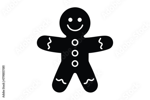 gingerbread man vector icon silhouette