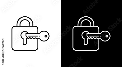 Security White Icon Set Design