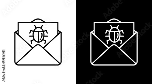Mail White Icon Set Design