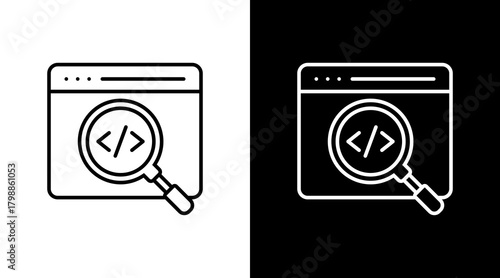 Source Code White Icon Set Design