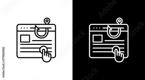 Clickjacking White Icon Set Design
