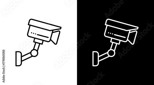 Cctv White Icon Set Design