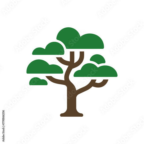 Bonsai tree icon on White Background Vector Art Illustration on white background.