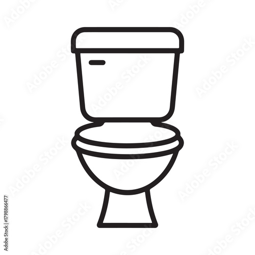 Simple line art illustration of a toilet bowl