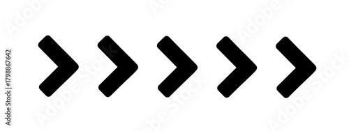 Minimal Bold Right-Pointing Arrow Icons for Direction and Navigation Use