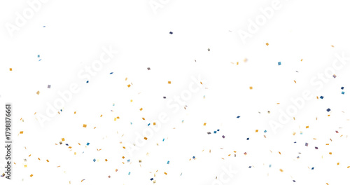 Obraz na plátne Colorful bright confetti isolated on transparent background, multicolored confet