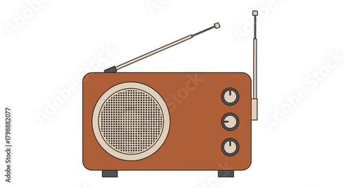Retro portable radio with extendable antenna, a nostalgic audio device for music lovers and vintage enthusiasts seeking classic sound.