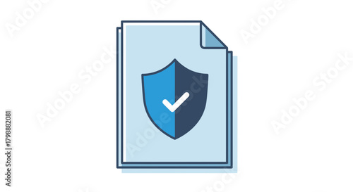 Secure document icon representing verified data protection and trustworthy policy approval, conveying safety and compliance assurance.