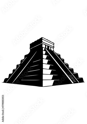 black and white pyramid building clip art preview