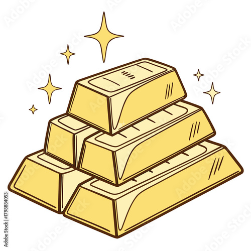 A stack of shiny gold bars representing wealth fortune and financial success