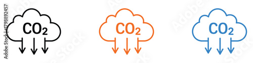 CO2 reduction icon vector. carbon emissions reduction, environmental awareness, and a commitment to sustainability symbol. vector illustration.