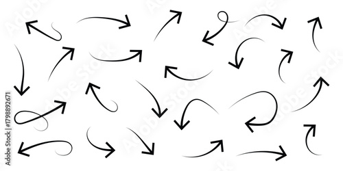 Hand drawn arrows icon vector. directional elements symbol. vector illustration.