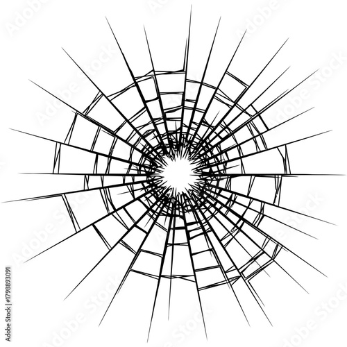Shattered glass effect, perfect for adding drama, tension, or destruction to designs