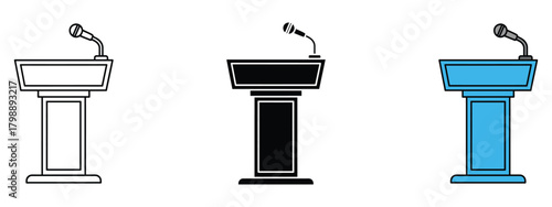 Podium icon vector. professional presentations, public speaking, political campaign symbol. vector illustration.