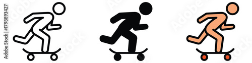 Skateboarding icon vector. youth marketing campaigns, fitness programs symbol. vector illustration.