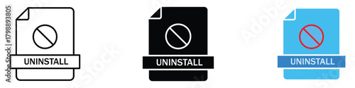 Uninstall icon vector. software uninstallation and removal processes symbol. vector illustration.