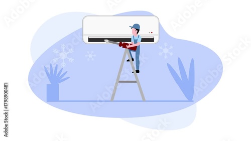 HVAC Technician Service Animation Video 4K suitable for your project needs