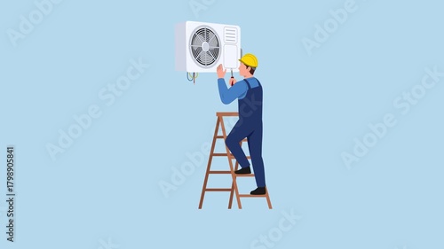 HVAC Technician Service Animation Video 4K suitable for your project needs