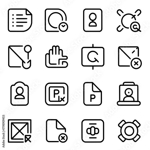 Privacy and consent vector icon set with clean pixel perfect designs that are editable scalable and ideal for web, apps, print and branding across all creative industries