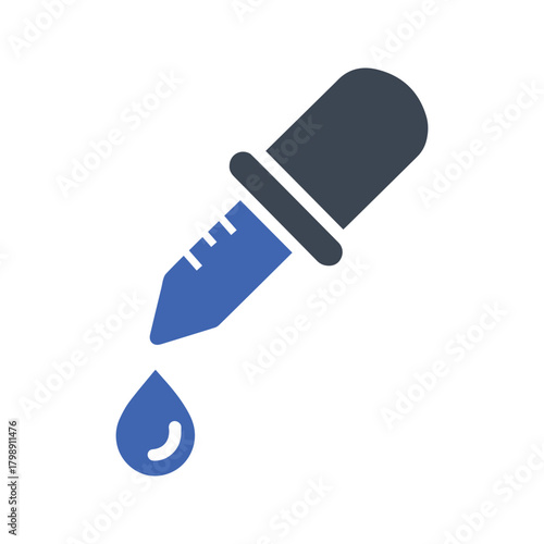 Eye dropper with drop symbol